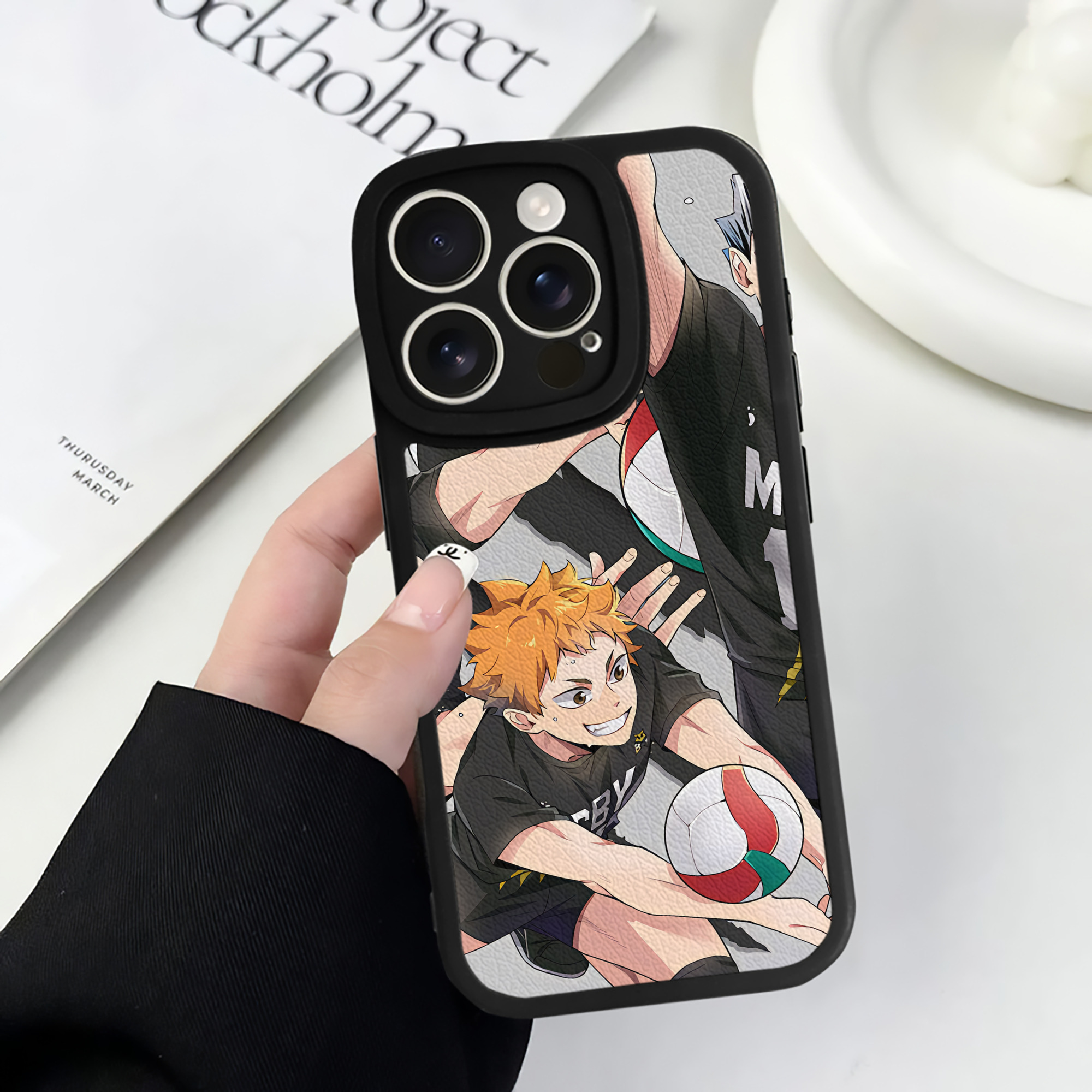 （画像用） ハイキュー!! Haikyu!! 【iPhone 16シリーズ対応】シリコンスマホケース（レザー調） 材質：シリコン